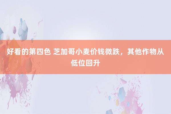 好看的第四色 芝加哥小麦价钱微跌，其他作物从低位回升