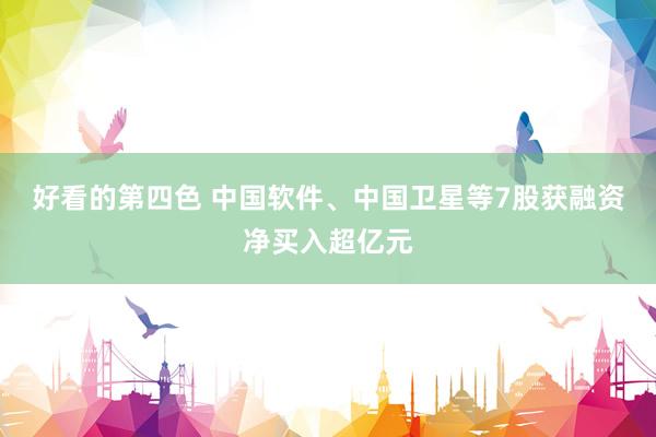 好看的第四色 中国软件、中国卫星等7股获融资净买入超亿元