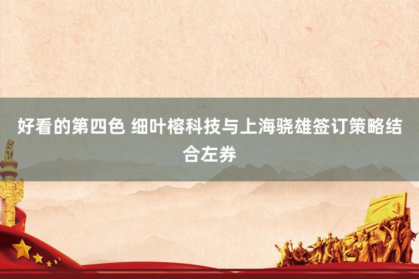 好看的第四色 细叶榕科技与上海骁雄签订策略结合左券
