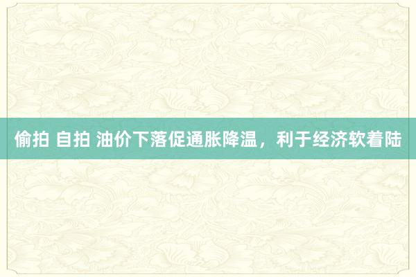 偷拍 自拍 油价下落促通胀降温，利于经济软着陆