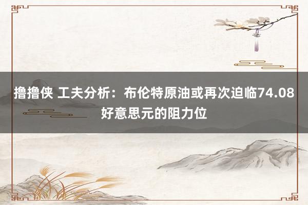 撸撸侠 工夫分析：布伦特原油或再次迫临74.08好意思元的阻力位